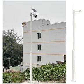 Surveillance Camera Pole with 15.7in Lightning Rod & 11in Cross Arm, 8.2ft Durable White Holder for School, Parking Lot, Mall, Community & Factory Security Solutions in Kuwait