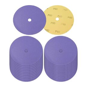 25 Pack 7" Sanding Disc Fit for 10-8 Lawn Mower Blade Sharpener and Grinder, 60 Grit Blue Zirconia Sticky in Saudi Arabia
