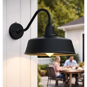 Barn Lights Outdoor 15 Inch Large Classic Gooseneck Light,Farmhouse Wall Mounted Barn Lights from Dusk to Dawn,Home Gooseneck Barn Light Outdoor for Porch,House and Garage. in Saudi Arabia