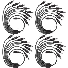 كابل مقسم الطاقة DC 1 أنثى إلى 4 ذكر 6 قطع 1 إلى 4 طرق توصيل DC CCTV كاميرا كابل مقسم الطاقة Y محول لكاميرات CCTV الأمنية وأضواء شريط LED in Saudi Arabia