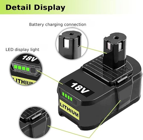 2 حزمة بطارية ليثيوم أيون 18 فولت 4000 مللي أمبير في الساعة متوافقة مع Ryobi P108 P107 P104 P105 P102 P103 P109 P122 ONE + System أدوات كهربائية لاسلكية وشاحن in Kuwait