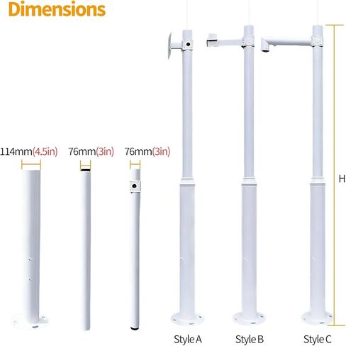Galvanized Steel Security Camera Pole - 6m/236 Outdoor Installation Stand for Surveillance Cameras, Durable Photocamera Support for Streets, Weather-Resistant Gray Finish in Saudi Arabia