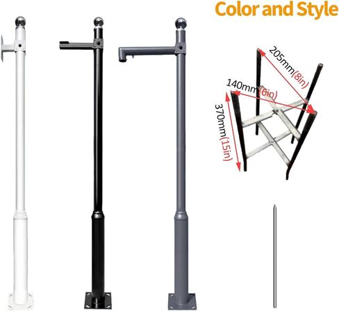 Galvanized Steel Security Camera Pole - 6m/236 Outdoor Installation Stand for Surveillance Cameras, Durable Photocamera Support for Streets, Weather-Resistant Gray Finish in Saudi Arabia