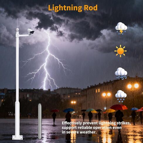 Galvanized Steel Security Camera Pole - 6m/236 Outdoor Installation Stand for Surveillance Cameras, Durable Photocamera Support for Streets, Weather-Resistant Gray Finish in Saudi Arabia