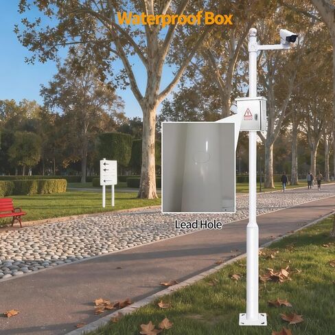 Galvanized Steel Security Camera Pole - 6m/236 Outdoor Installation Stand for Surveillance Cameras, Durable Photocamera Support for Streets, Weather-Resistant Gray Finish in Saudi Arabia