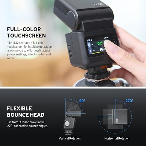 Godox iT32 مع مجموعة فلاش كاميرا X5-S لسوني، تصميم Hotshoe/زناد مغناطيسي قابل للفصل مع TTL وHSS، مزامنة فلاش متعددة 2.4G، بطارية مدمجة، شاشة تعمل باللمس، مع موزع، مرشحات، حقيبة تخزين in Saudi Arabia
