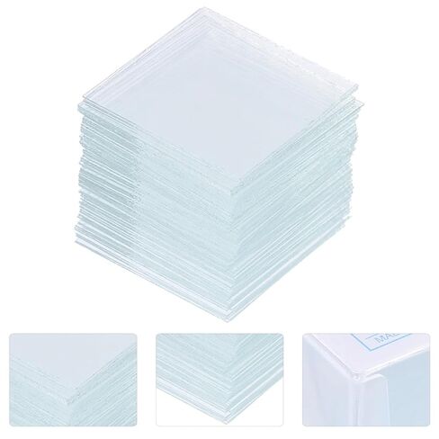 Luxshiny 500Pcs Square Cover Glasses for Microscope Slides Laboratory Cover Slips for Compound and Stereo Microscopes Specimen Preparation Consumables in Kuwait