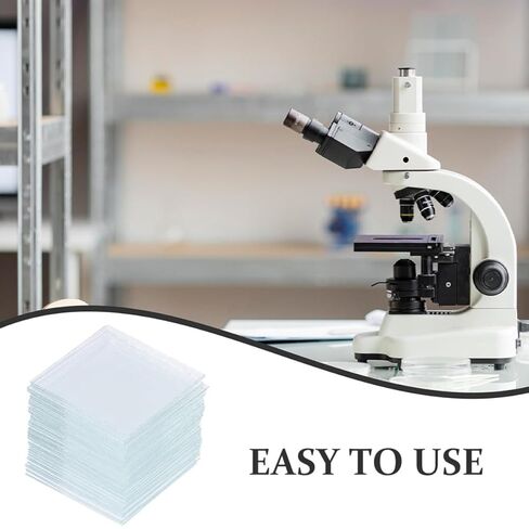 Luxshiny 500Pcs Square Cover Glasses for Microscope Slides Laboratory Cover Slips for Compound and Stereo Microscopes Specimen Preparation Consumables in Kuwait
