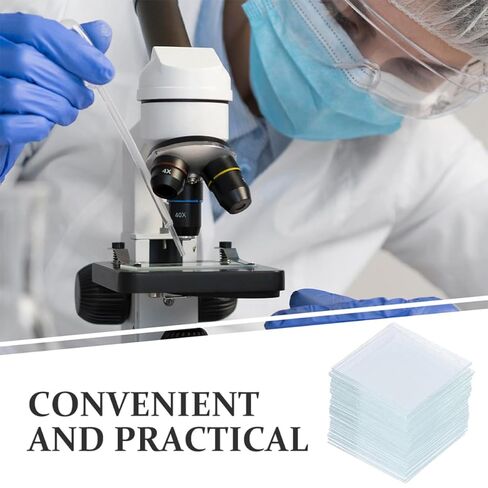 Luxshiny 500Pcs Square Cover Glasses for Microscope Slides Laboratory Cover Slips for Compound and Stereo Microscopes Specimen Preparation Consumables in Kuwait