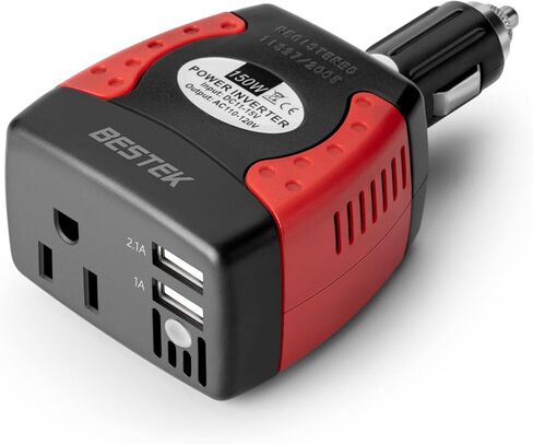 Bestek 150W Car Power Inverter ، شاحن السيارات DC 12V إلى 110 فولت AC Converter PD 30W QC 3.0 18W USB Charger Car Charger Adapter Power Power Power to Car in Saudi Arabia