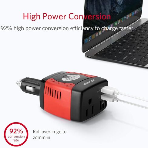 Bestek 150W Car Power Inverter ، شاحن السيارات DC 12V إلى 110 فولت AC Converter PD 30W QC 3.0 18W USB Charger Car Charger Adapter Power Power Power to Car in Saudi Arabia