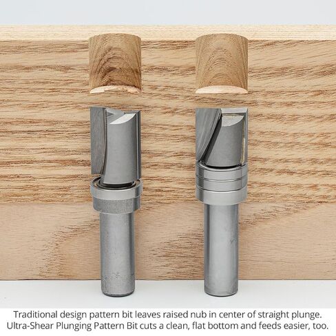 Plunging Template Router Bit, 1/2" SH, 3/4" CL, 3/4" CD, 2-Flute, Carbide Tipped Plunge Bit for Template + Mortising + Dados + Rabbets, USA-Made US520707PLT in Saudi Arabia