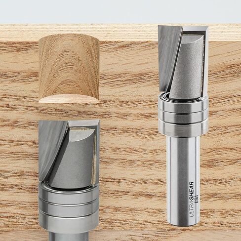 Plunging Template Router Bit, 1/2" SH, 3/4" CL, 3/4" CD, 2-Flute, Carbide Tipped Plunge Bit for Template + Mortising + Dados + Rabbets, USA-Made US520707PLT in Saudi Arabia