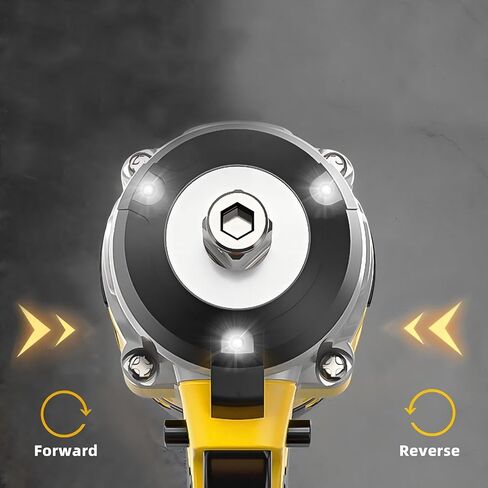 مفتاح ربط تأثير لاسلكي 1/2 بوصة متوافق مع بطارية ديوالت، 370FT-LBS (500N.m) مسدس كهربائي بدون فرش يتضمن ضوء عمل LED، محرك تأثير عزم دوران عالي، أداة عارية فقط in Kuwait