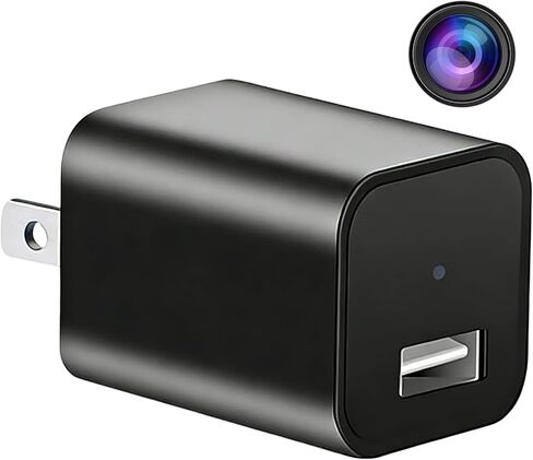 كاميرا تجسس بشاحن USB مخفي - كاميرا مربية لاسلكية صغيرة بدقة 1080 بكسل كاملة الوضوح مع رؤية ليلية، كشف الحركة لأمن المنزل، مراقبة الحيوانات الأليفة، مراقبة سرية داخلية in Kuwait
