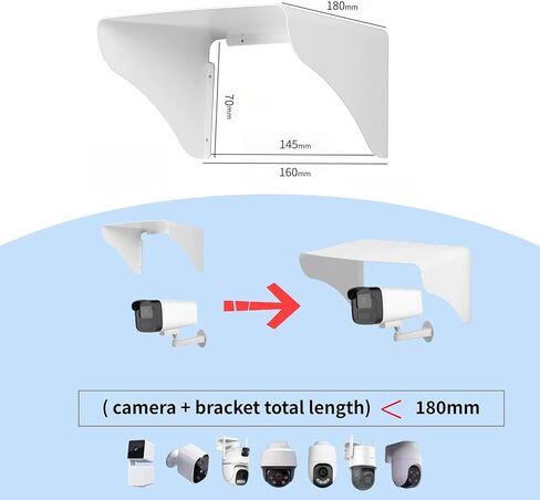 Heavy-Duty Universal Sunshade Rainshade Camera Cover Shield | All-Weather Outdoor Enclosure for Dome & Bullet Cameras | Compatible with Ring, Arlo, Nest, Hikvision | 7.09x6.30x2.76 Inches in Saudi Arabia