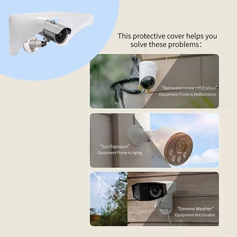 Heavy-Duty Universal Sunshade Rainshade Camera Cover Shield | All-Weather Outdoor Enclosure for Dome & Bullet Cameras | Compatible with Ring, Arlo, Nest, Hikvision | 7.09x6.30x2.76 Inches in Saudi Arabia
