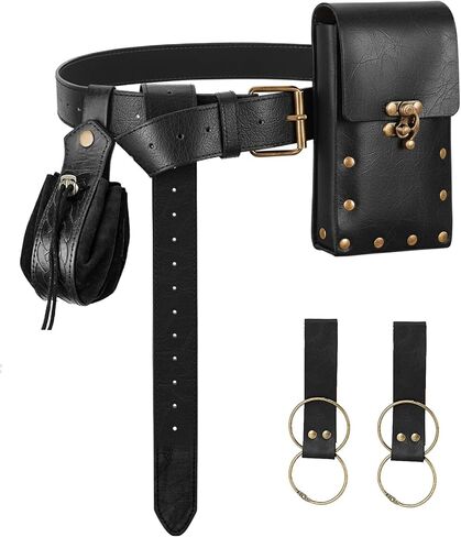 Renaissance Medieval Belt Pouch Set - Renaissance Accessories with Pirate Belt Pouch for Halloween Cosplay & LARP in Saudi Arabia