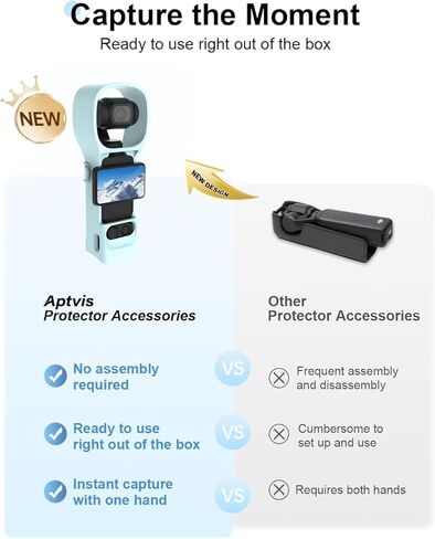 Protective Case for DJI Osmo Pocket 3, Shockproof Carrying Shell Cover with Anti-Slip Grip, Full Body Protection, Lightweight and Durable Housing for DJI Pocket 3 Accessories - Purple in Saudi Arabia