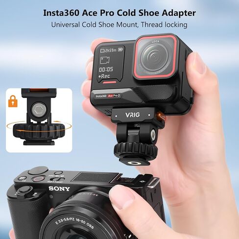 VRIG Cold Shoe Adapter Mount with Magnetic Quick Mount, 180 Tilt Adjustable, Universal Camera Accessory for Insta360 Ace Pro2/Ace Pro/Ace,Camera Adapter with 1/4" Screw Hole for Tripod, Monopod in Kuwait