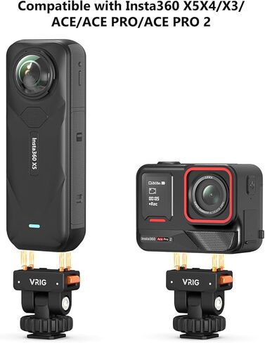 VRIG Cold Shoe Adapter Mount with Magnetic Quick Mount, 180 Tilt Adjustable, Universal Camera Accessory for Insta360 Ace Pro2/Ace Pro/Ace,Camera Adapter with 1/4" Screw Hole for Tripod, Monopod in Kuwait