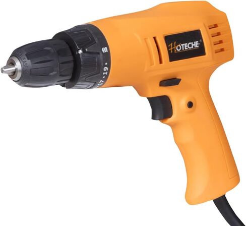 Hoteche 320W 10mm Torque Drill, 19+1 Torque Settings Corded Electric Drill for Metal (10mm) & Wood (20mm), Yellow, Color Box Packaging in Saudi Arabia