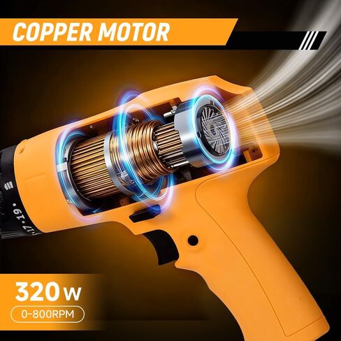 Hoteche 320W 10mm Torque Drill, 19+1 Torque Settings Corded Electric Drill for Metal (10mm) & Wood (20mm), Yellow, Color Box Packaging in Saudi Arabia