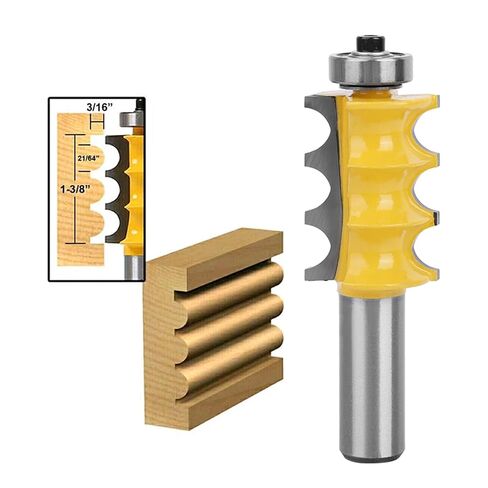 Triple Bead Router Bit Micro Carbide Cutter Blade Solid Hardened Steel Anti Kickback Design Welding Technology for Woodworking Projects 1/2 Shank 3/16 Radius in Saudi Arabia