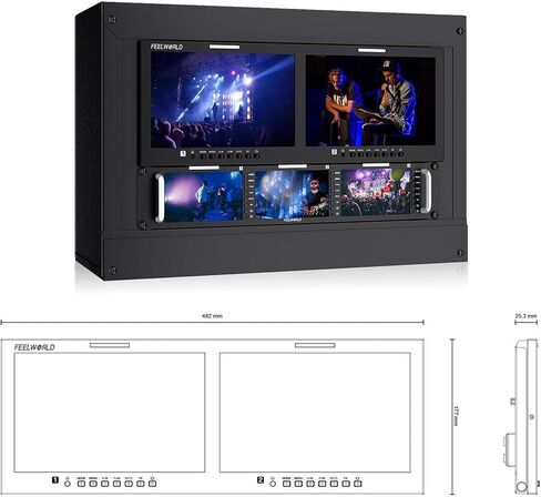 D101 Plus Dual 10.1" 4RU Rackmount Monitor 4K HDMI SDI 1920x1200IPS Intuitive Buttons + New menu Interface in Saudi Arabia