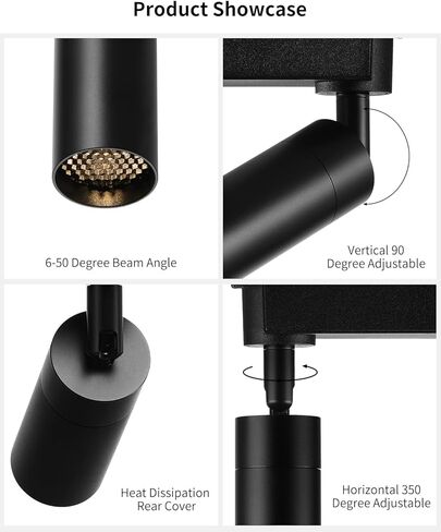 Zoomable LED Ceiling Spotlight Fixture, Flush Mount Adjustable Spotlight, Indoor Bright Accent Monopoint Fixture for Living Room Bedroom Loft Cafe Bar in Saudi Arabia