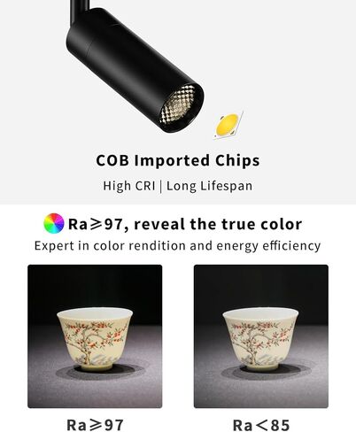 Zoomable LED Ceiling Spotlight Fixture, Flush Mount Adjustable Spotlight, Indoor Bright Accent Monopoint Fixture for Living Room Bedroom Loft Cafe Bar in Saudi Arabia