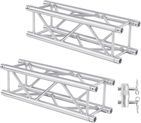 Tandefio 2 Pack 1.5 Meter 4.92 ft Square 12" x 12" Box Truss Aluminum Lighting Stage Truss Silver Trussing Segment Lite Box Spigot Truss with Hardware, 500 Pounds Load Capacity in Saudi Arabia