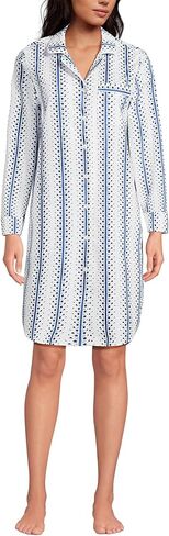 Lands' End Women's Cotton Poplin Long Sleeve Sleepshirt Nightgown in Saudi Arabia