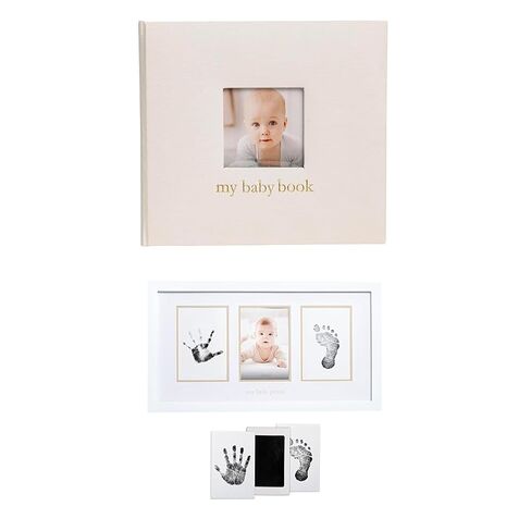 Bearhead Linen Memory Book for Baby Boy أو Girl ، كتاب الأطفال الأول في 5 سنوات ، سجل قصاصات Milsetone الشهري وألبوم الصور ، My Baby Book in Kuwait