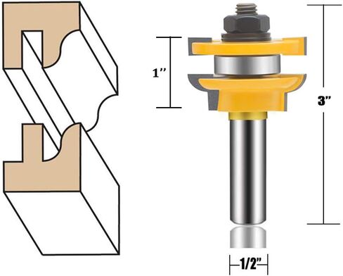LEATBUY 1/2-Inch Shank 3 PCS Router Bit Set, Round Over Raised Panel Cabinet Door Rail and Stile Router Bits, Woodworking Wood Cutter, Wood Carbide Groove Tongue Milling Tool(1/4-Round) in Saudi Arabia