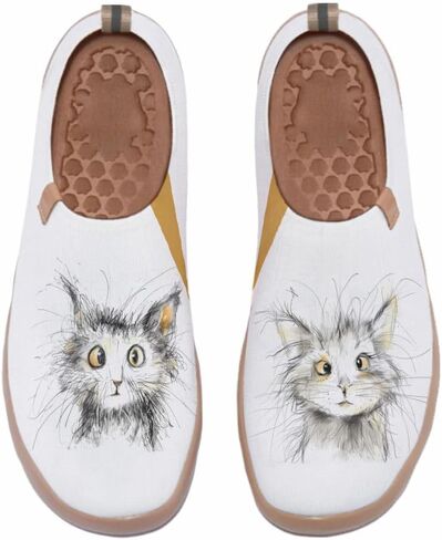 Women's Comfort Soft Walking Shoes Slip On Sneakers Knitted Art Painted Casual Loafers in Saudi Arabia