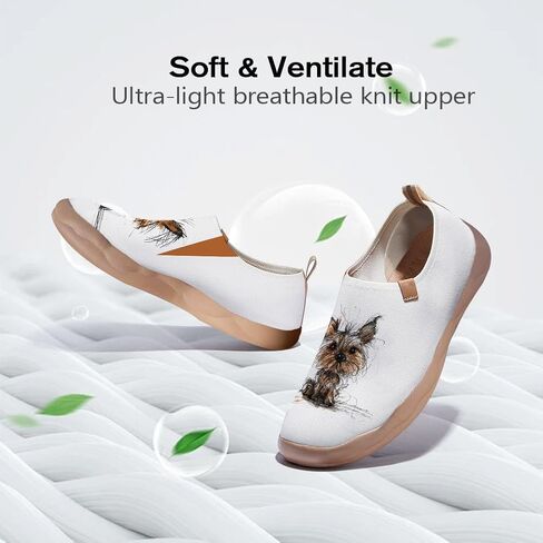 Women's Comfort Soft Walking Shoes Slip On Sneakers Knitted Art Painted Casual Loafers in Saudi Arabia