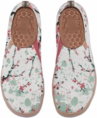 Women's Comfort Soft Walking Shoes Slip On Sneakers Knitted Art Painted Casual Loafers in Saudi Arabia