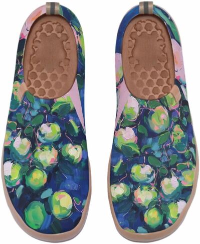 Women's Comfort Soft Walking Shoes Slip On Sneakers Knitted Art Painted Casual Loafers in Saudi Arabia