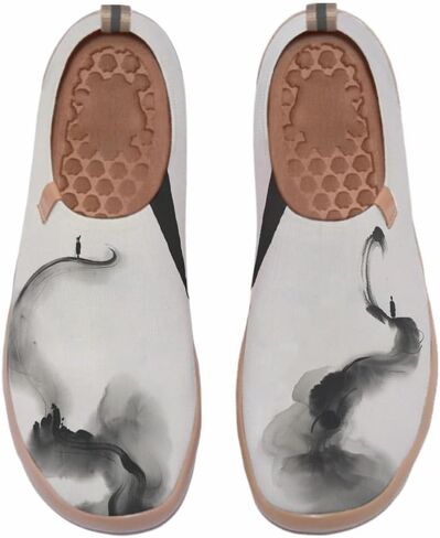 Women's Comfort Soft Walking Shoes Slip On Sneakers Knitted Art Painted Casual Loafers in Saudi Arabia