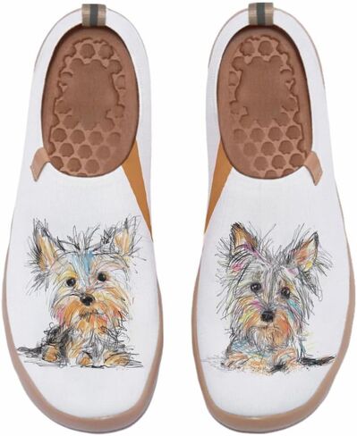 Women's Comfort Soft Walking Shoes Slip On Sneakers Knitted Art Painted Casual Loafers in Saudi Arabia