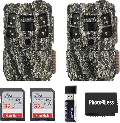 كاميرا Browning Trail Camera Defender Pro Scout Max Cellular Trail، حزمة من قطعتين من AT&T وVerizon، حزمة مع بطاقة ذاكرة SDHC سعة 2 × 32 جيجابايت، وقارئ بطاقة USB SD عالي السرعة in Saudi Arabia