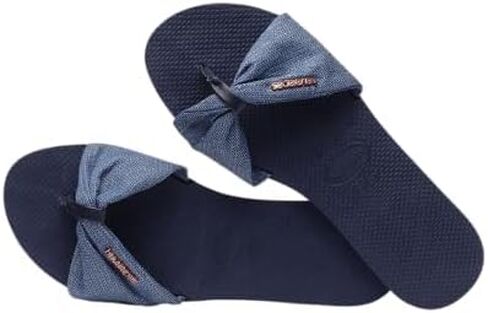 صندل نسائي من Havaianas You St. Tropez Shine Flip Flop، أزرق داكن، 7-8 M US، عبوة من قطعتين in Saudi Arabia