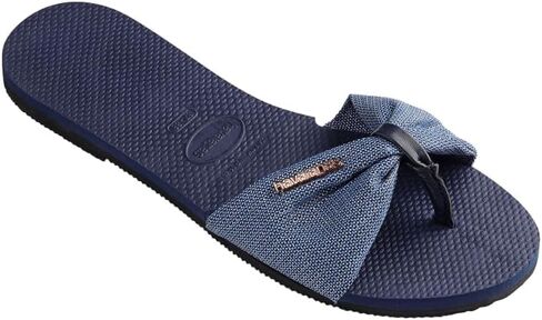 صندل نسائي من Havaianas You St. Tropez Shine Flip Flop، أزرق داكن، 7-8 M US، عبوة من قطعتين in Saudi Arabia