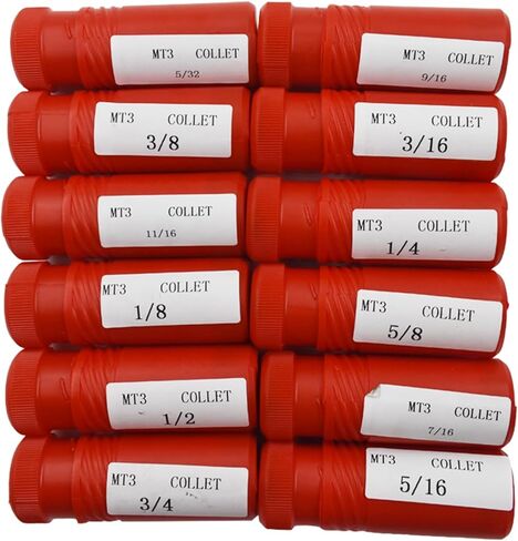Findmall 3MT MT كوليت 12 قطعة مجموعة 1/8 "- 3/4" مع 3/16 1/4 3/8 1/2 5/8 تشاك مناسب لبريدجبورت in Kuwait