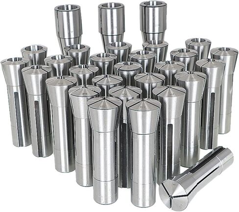 29Pcs R8 Collet Set 1/32-1 Threaded Internally 7/16-20 Mill Chuck Holder High Accuracy Round Spring Collet for Mill Machine in Saudi Arabia