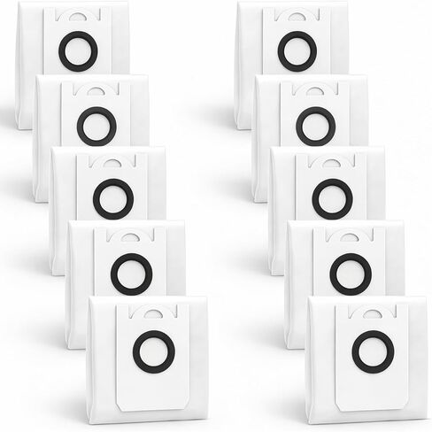 10-Pack Dust Bags Compatible with bObsweep Dustin & Orb-i Self-Emptying Robot Vacuum 3.5L Bags Replacement Parts Accessories - White in Saudi Arabia