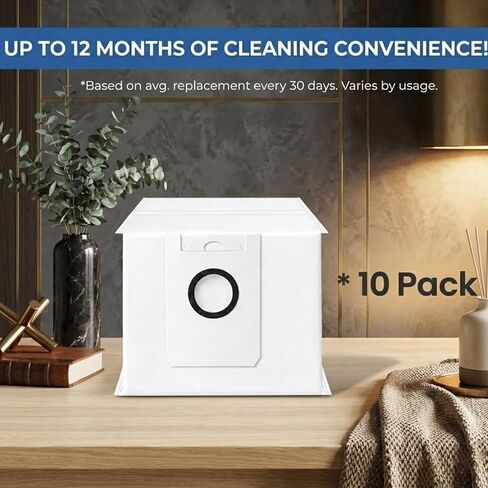 10-Pack Dust Bags Compatible with bObsweep Dustin & Orb-i Self-Emptying Robot Vacuum 3.5L Bags Replacement Parts Accessories - White in Saudi Arabia
