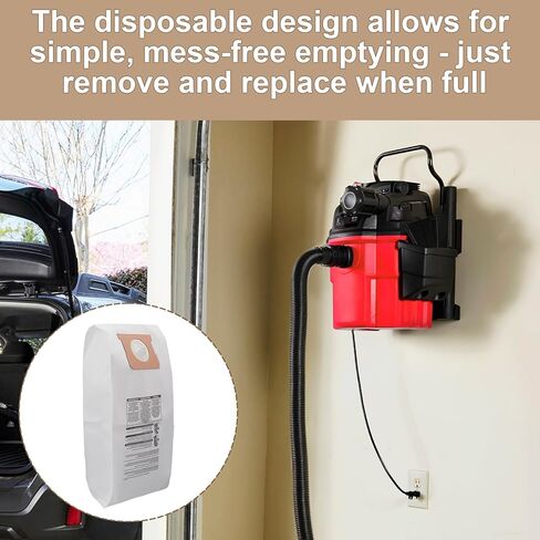 أكياس فلتر تجميع الغبار 9193200 للمكنسة الكهربائية Shop Vac، 91932 أكياس فلتر للاستعمال مرة واحدة لمتجر Vac 5 جالون مكانس كهربائية مثبتة على الحائط (6 عبوات) in Kuwait