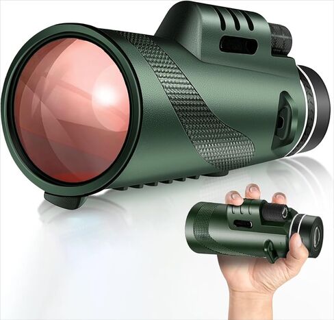10x50 High Powered Monocular Telescope, Compact Non-Slip Portable Monocular for Bird Watching, Camping, Hiking, Travel, Concerts and Outdoor Viewing（Green） in Saudi Arabia